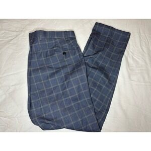 RARE Ralph Ralph Lauren Dress Pants Size 36x30‎ Blue Windowpane Stretch Vintage